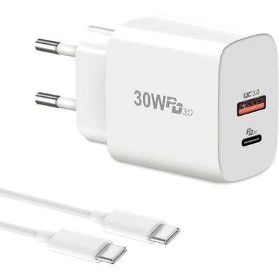 USB C Ladegerät, Schnellladegerät, PD 3.0, PPS, 30W, Kabel, für Smartphone, T...