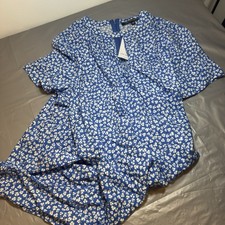 Top Secret Woman Blue Floral Mini Dress Size 38 / UK 10 NEW WITH TAGS Summer