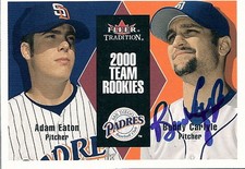 2000 FLEER TRADITION Update # U96 BUDDY CARLYLE AUTOGRAPH / Signed CARD Braves