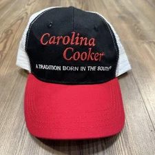 Carolina Cooker BBQ Hat Black Red White Meshback SnapBack Baseball Cap Barbecue