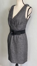 Banana Republic Women’s Sexy Black & Gray Dress Sleeveless 100% Linen Size 6