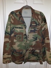 US M-65 Field Jacket Med Long Woodland Camo Army Drill Inst - 95th Inf Patches