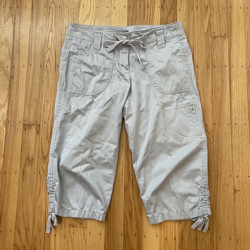 Ann Taylor Y2K niedrige Cargo-Capri-Hose grau Damen Größe 00P