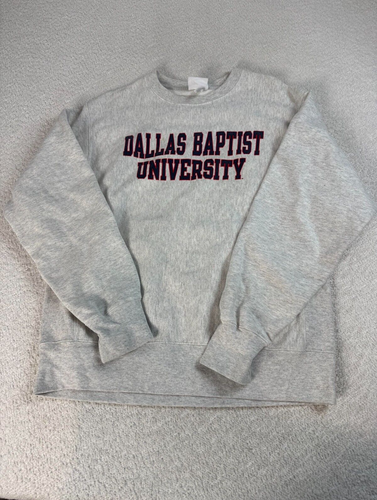 Champion Mens Crewneck Dallas Baptist University Sweatshirt Gray Medium - 第 1/7 張圖片