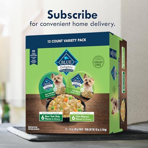 Blue Buffalo Delights Wet Dog Food Variety Pack Filet Mignon New York Strip 1...