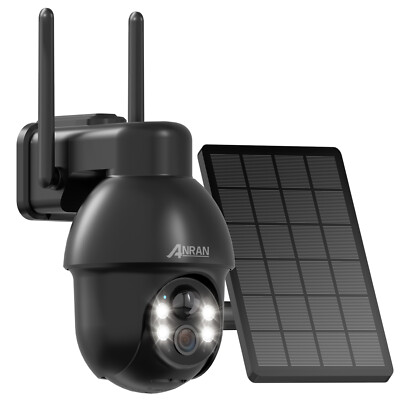 ANRAN 3MP Solar Security Camera Wifi CCTV 360° PTZ 2 Way Audio Outdoor IP66