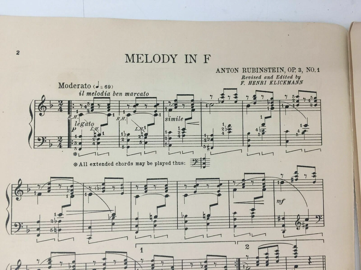 Anton Rubinstein 'Melody' Sheet Music & Chords