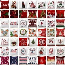 Throw PILLOW COVERS Christmas Gift Decorative Xmas Two-Sided Cushion Case 18x18"