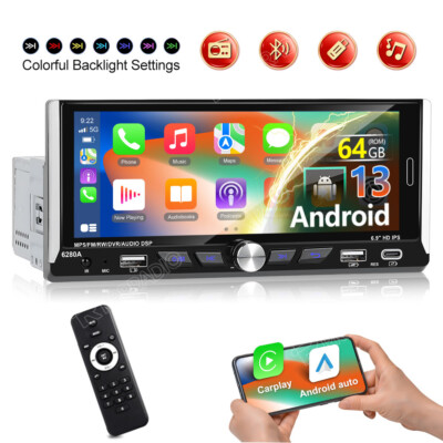 6.9'' Android 13 2+64GB Apple Carplay Autoradio 1 DIN GPS NAV Wifi Bluetooth RDS