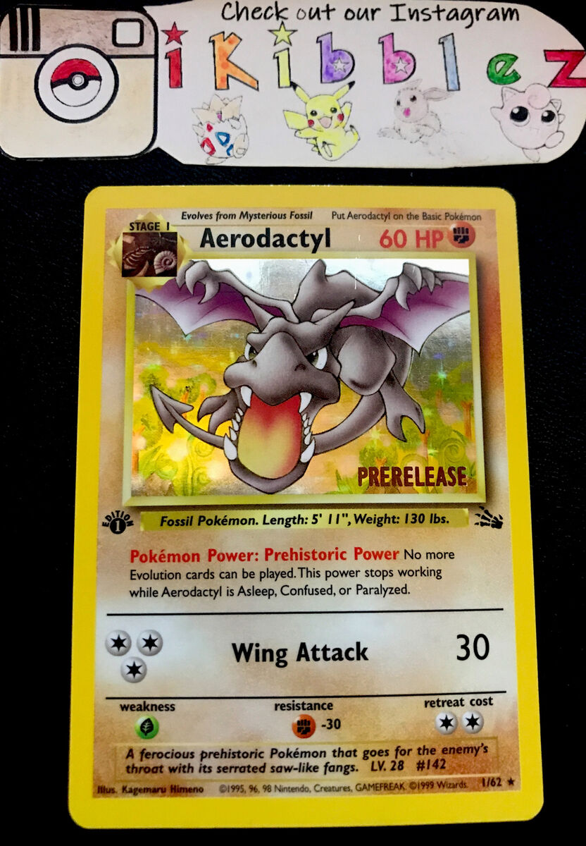 Pokemon - Aerodactyl - 1/62 - Holo Rare - 1st Edition - Prelease Promos