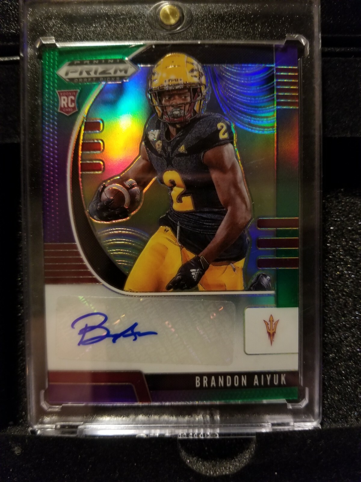 2020 Prizm Draft Picks Brandon Aiyuk Green Prizm Auto 149/199 SF 49ers Rookie