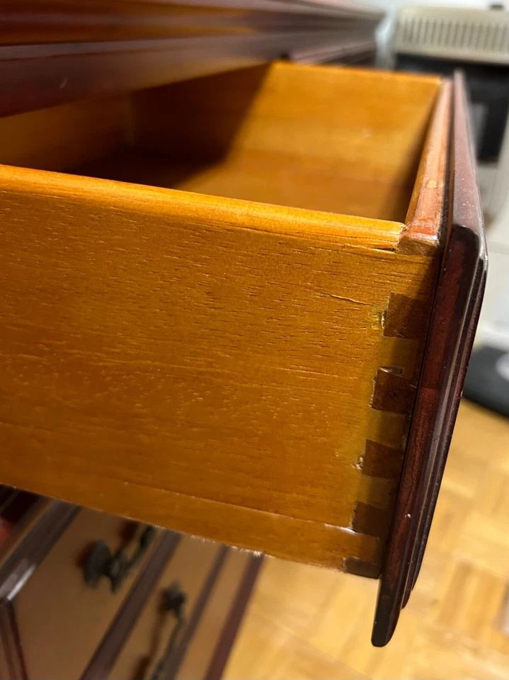 aparadores vintage para dormitorio madera maciza 7 cajones espejo triple plegable Foto 4 de 4