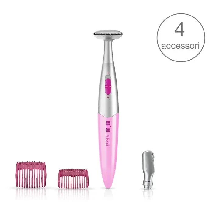 Rasoio Elettrico da Donna Braun Silk-épil FG1100 Depilatore 3in1 con 4 accessori