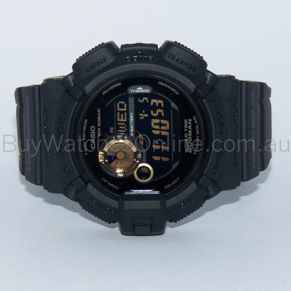 Casio G Shock Digital Mens MUDMAN Black Gold Watch G9300GB 1 G