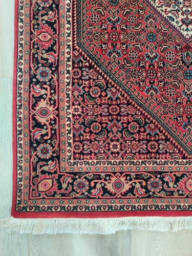 Vintage 3'8" x 5'3" Handmade Wool Medallion Area Rugs Red Oriental Knotted Rugs - Picture 19 of 24