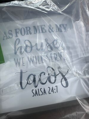 SIMPLY ANI As for Me and My House, We will Serve Tacos- Funny Kitchen Signs D...