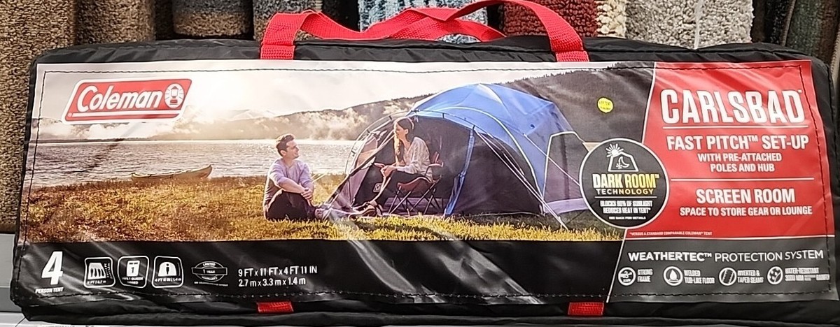 Coleman Carlsbad 4-Person Dome Tent with Screen Room for