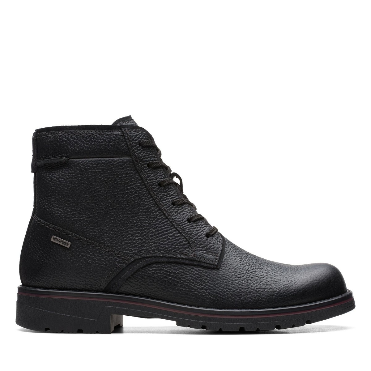 NEW MEN CLARKS MORRIS HIGH BLACK TUMBLED WATERPROOF LEATHER  display picture 1