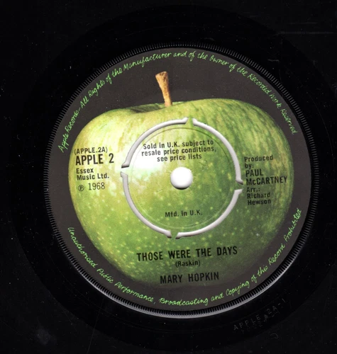 Beatles (Hopkin) "Those Were The Days" 1968 UK Apple Records Stock Copy Single