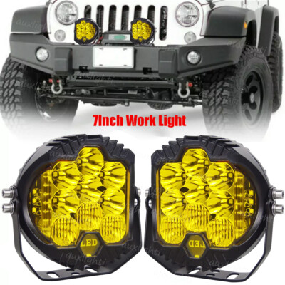 7'' inch LED Work Light 2PCS Pods Spot Flood Combo Fog Lamp Offroad Driving Car