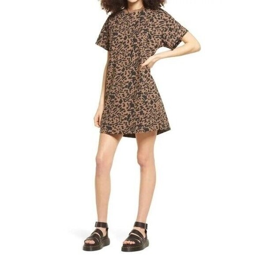 BP. Crewneck TShirt Dress Animal Print Brown Size Large eBay