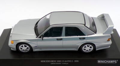 MINICHAMPS メルセデスベンツ190E 2.5-16 EVO2-1990 1990 MERCEDES BENZ 190e 2.5-16 EVO 2 Silver Metallic Limited