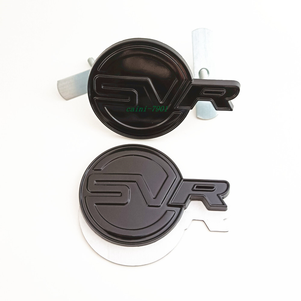 2x SVR Black Badge Sign Car Front Hood Grille & Rear Trunk Emblem Nameplates