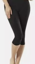 Ladies Cropped 3/4 Elasticated Plain Leggings plus size Stretchy Capri 2191