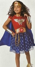 Girls WONDER WOMAN Halloween Costume Dress Light up Belt S 4 6 LASSO Tiara NEW