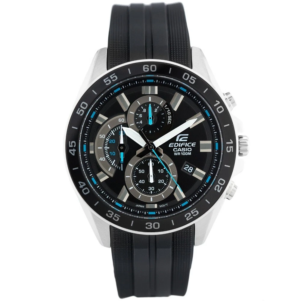 Casio Edifice Black Resin Strap Men Watch EFV 550P 1AVUDF
