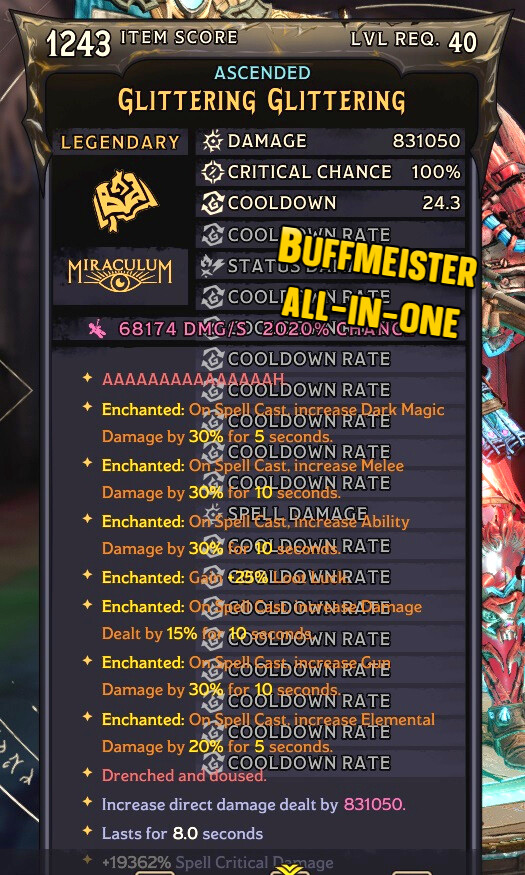 BUFFMEISTER Modded Spell Tiny Tina's Wonderlands (Playstation | Xbox | PC)