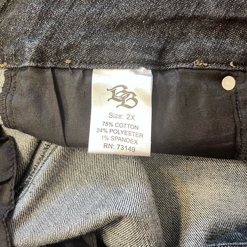 Boom Boom Jeans 2X Blue Jean Skirt Stretch Pencil Pockets And Rear Slit - Picture 9 of 10