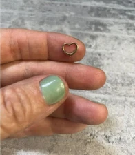 10K or 14K Yellow, Rose or White Solid Mini Floating Heart Slide Charm Pendant