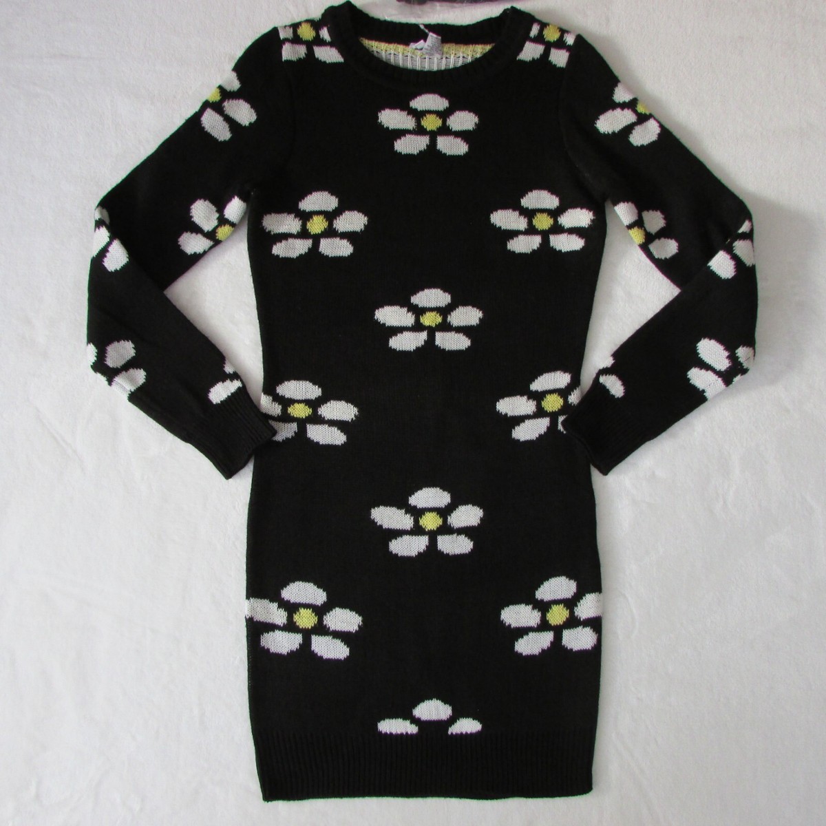 black dress with white daisies Daisy Dress in Black Lily