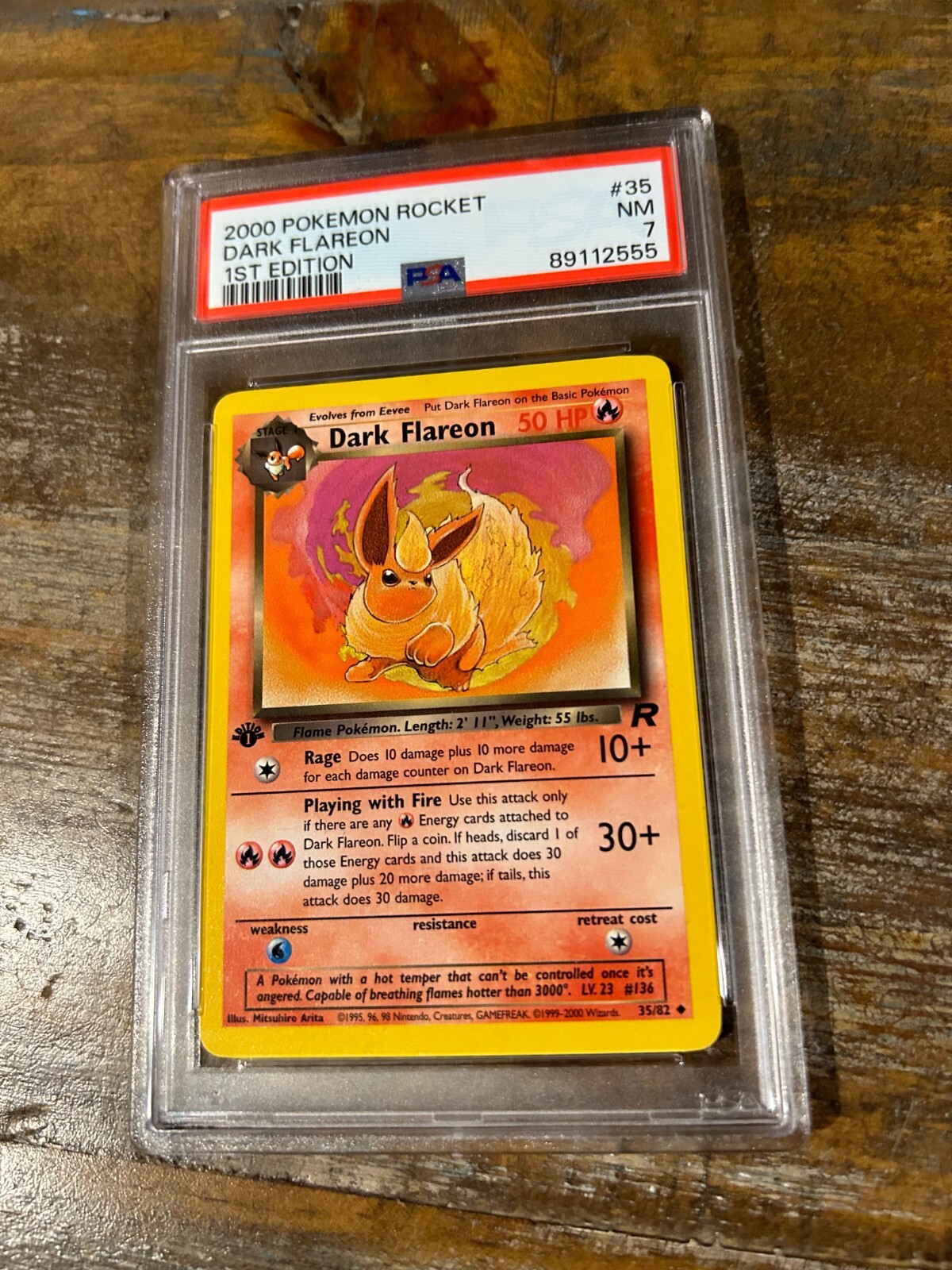 Pokemon 2000 Rocket DARK FLAREON 1st Edition #35 PSA 7 RARE