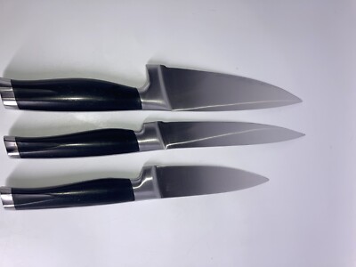 Jamie Oliver Knives Set 3 Chefs Utility Carving Black Handle