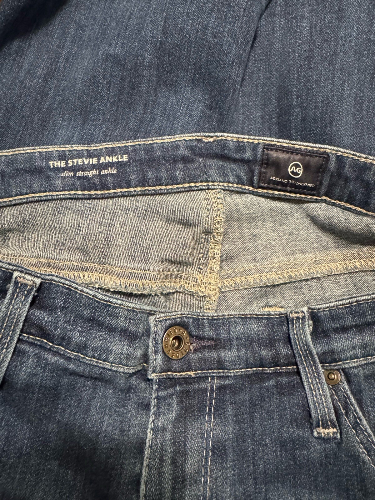 AG Adriano Goldschmied The Stevie Ankle Slim Straight Jeans Stretch Women's 31R thumbnail 7