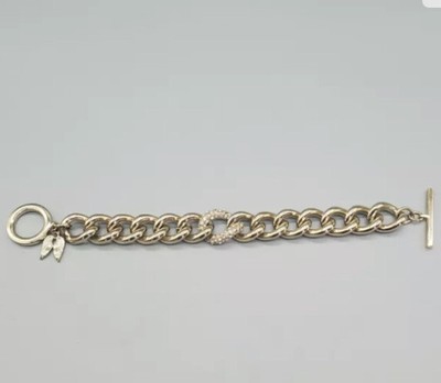 Victoria Secret Gold  Chain Link Toggle Bracelet with Crystal Accent Victoria main image 3