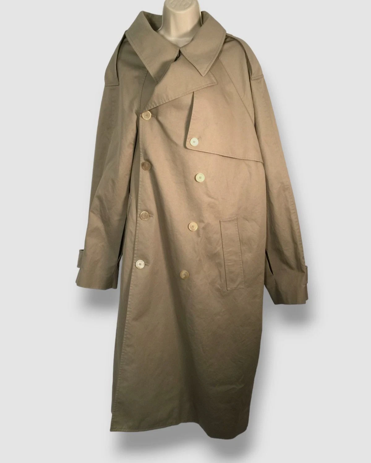 Giacca trench asimmetrica Balenciaga da donna beige $3200 taglia small