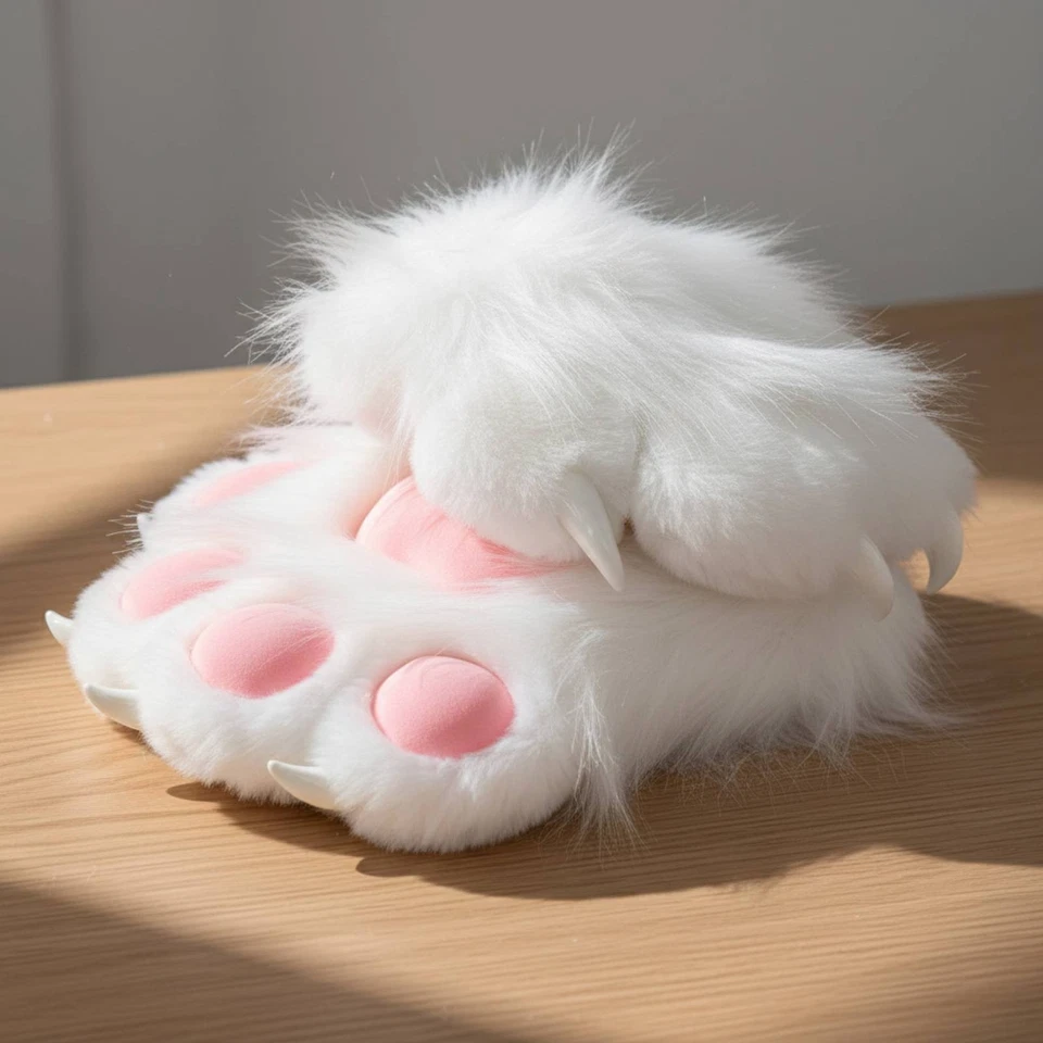 Gant Patte de Chat Peluche Léger Gant Patte Bestial Doux pour Cosplayers - Photo 2/4