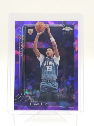 ACE BAILEY 2025-26 TOPPS CHROME UPDATE SAPPHIRE PURPLE ROOKIE RC /75 #155 Q2754
