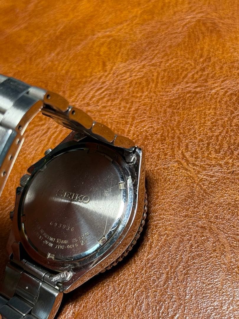 SEIKO Chronograph Flightmaster Date 7192-0CF0 Quartz Black Dial 