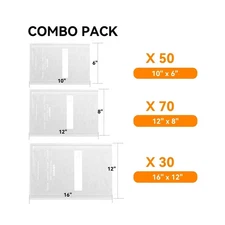 Wevac 6" x 10", 8" x 12" and 11" x 16", 150 Count, Vacuum Sealer Bags for Food