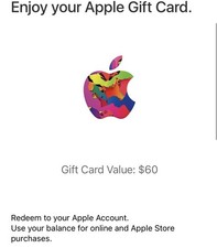 Apple $60 Gift Card for Account and Store Purchases US-Nationwide