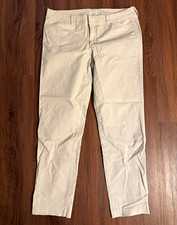 Old Navy Women s Beige Slim Skinny Ankle Pants Stretch Pockets Twill 27"