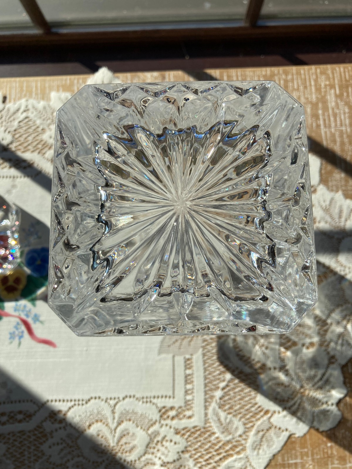 Royal Crystal Rock RCR Opera Decanter With Stopper 3.5" Diameter ~9" Tall