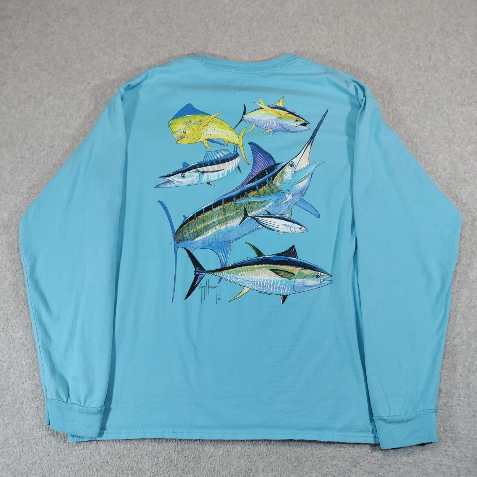 Guy Harvey Mens L Fishing Shirt Pocket Long Sleeve Fish Graphic Blue
Opens in a new window or tab