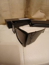 YSL Yves Saint Lautrent Blaze Black Oversize Women's Sunglasses Case Box Cat