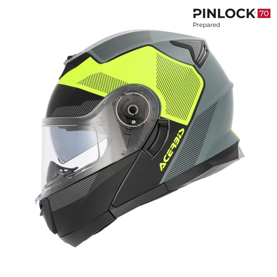 Casque Modulaire Ouvrable Acerbis Serel 2206 Noir Jaune Fluo Taille XS S M L XL - Photo 4/4