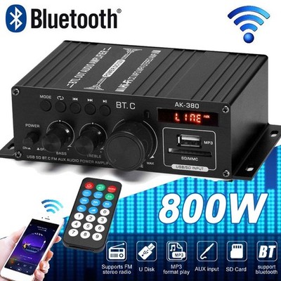 HiFi Verstärker Mini 400W Aluminium Audio Stereo Power Amplifier Vorverstärker -